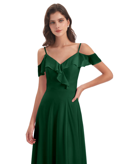 Penelope Sheath Off The Shoulder Long Bridesmaid Dresses