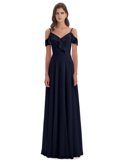 Penelope Sheath Off The Shoulder Long Bridesmaid Dresses