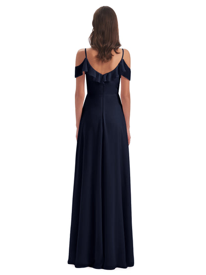Penelope Sheath Off The Shoulder Long Bridesmaid Dresses