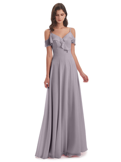 Penelope Sheath Off The Shoulder Long Bridesmaid Dresses