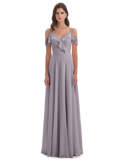 Penelope Sheath Off The Shoulder Long Bridesmaid Dresses