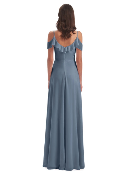Penelope Sheath Off The Shoulder Long Bridesmaid Dresses