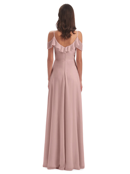 Penelope Sheath Off The Shoulder Long Bridesmaid Dresses