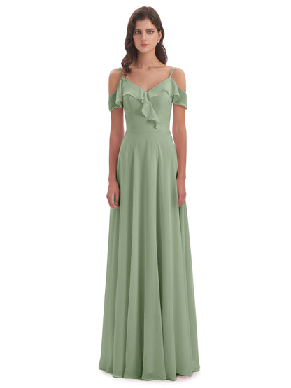 Penelope Sheath Off The Shoulder Long Bridesmaid Dresses