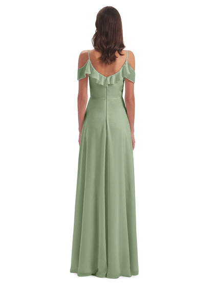 Penelope Sheath Off The Shoulder Long Bridesmaid Dresses