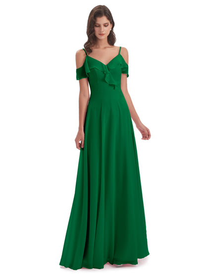 Penelope Sheath Off The Shoulder Long Bridesmaid Dresses
