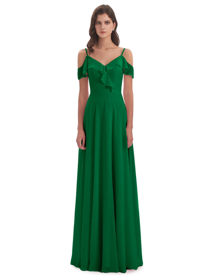 Penelope Sheath Off The Shoulder Long Bridesmaid Dresses