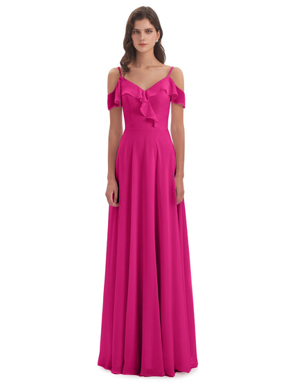 Penelope Sheath Off The Shoulder Long Bridesmaid Dresses
