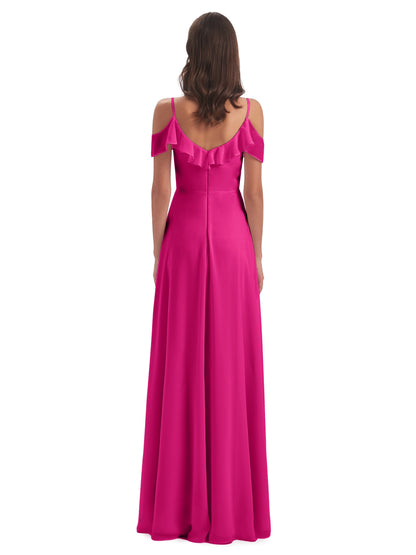 Penelope Sheath Off The Shoulder Long Bridesmaid Dresses