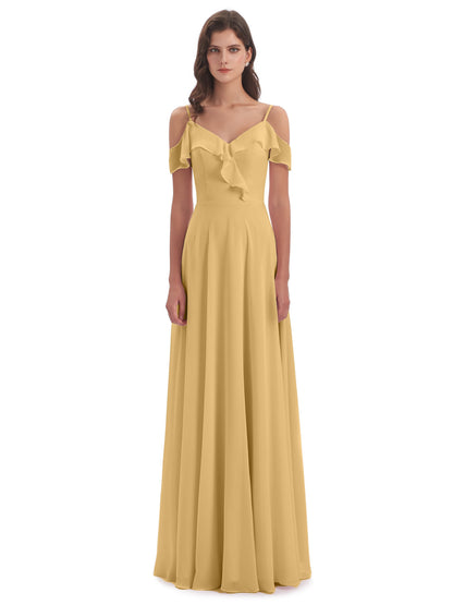 Penelope Sheath Off The Shoulder Long Bridesmaid Dresses