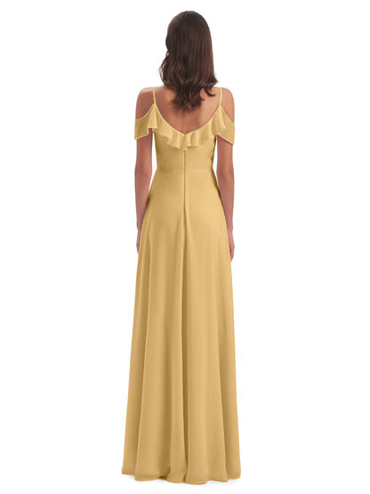 Penelope Sheath Off The Shoulder Long Bridesmaid Dresses