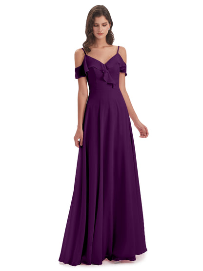 Penelope Sheath Off The Shoulder Long Bridesmaid Dresses