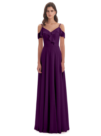Penelope Sheath Off The Shoulder Long Bridesmaid Dresses
