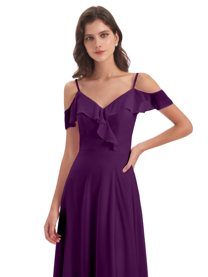 Penelope Sheath Off The Shoulder Long Bridesmaid Dresses