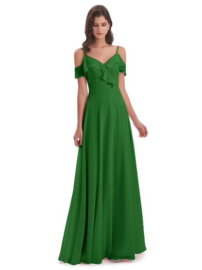 Penelope Sheath Off The Shoulder Long Bridesmaid Dresses