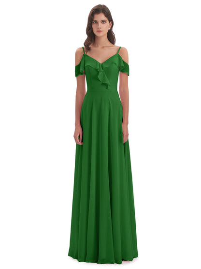 Penelope Sheath Off The Shoulder Long Bridesmaid Dresses