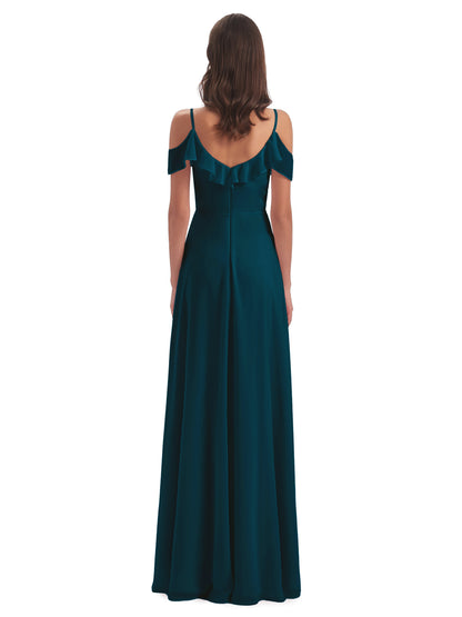 Penelope Sheath Off The Shoulder Long Bridesmaid Dresses