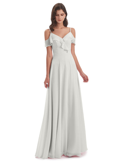 Penelope Sheath Off The Shoulder Long Bridesmaid Dresses