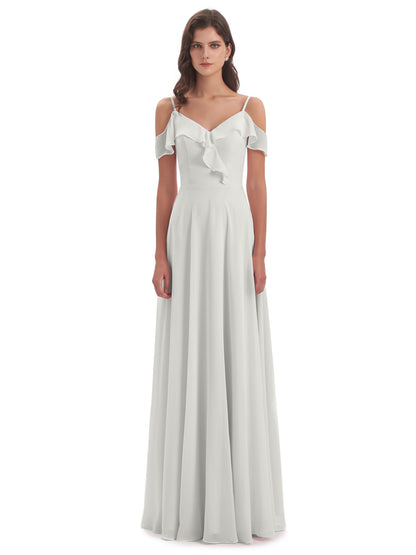 Penelope Sheath Off The Shoulder Long Bridesmaid Dresses