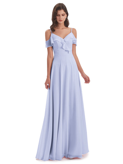 Penelope Sheath Off The Shoulder Long Bridesmaid Dresses