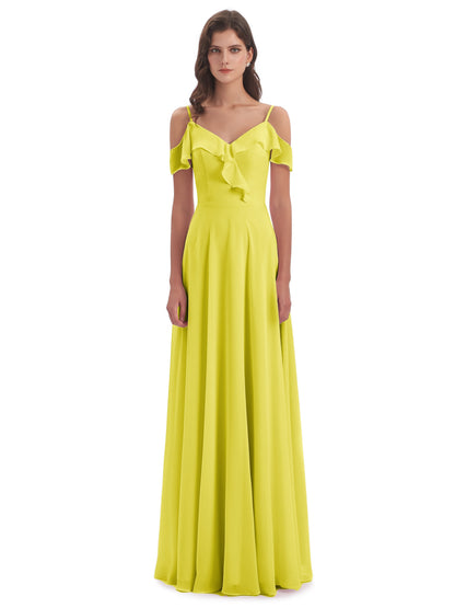 Penelope Sheath Off The Shoulder Long Bridesmaid Dresses