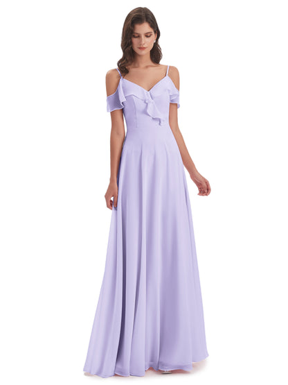 Penelope Sheath Off The Shoulder Long Bridesmaid Dresses