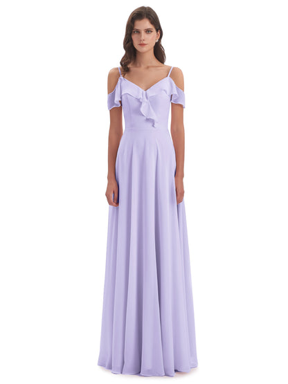 Penelope Sheath Off The Shoulder Long Bridesmaid Dresses