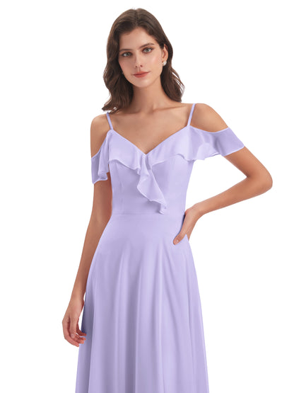 Penelope Sheath Off The Shoulder Long Bridesmaid Dresses