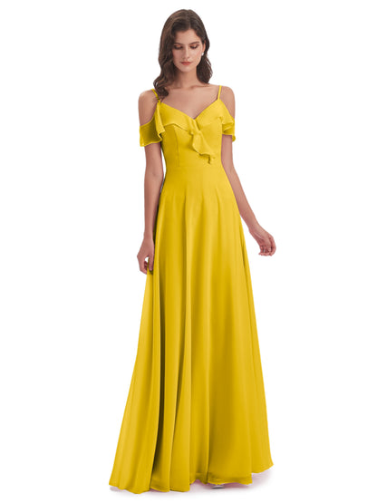 Penelope Sheath Off The Shoulder Long Bridesmaid Dresses