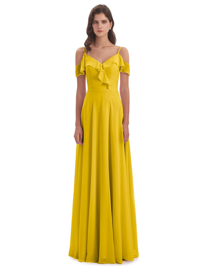 Penelope Sheath Off The Shoulder Long Bridesmaid Dresses