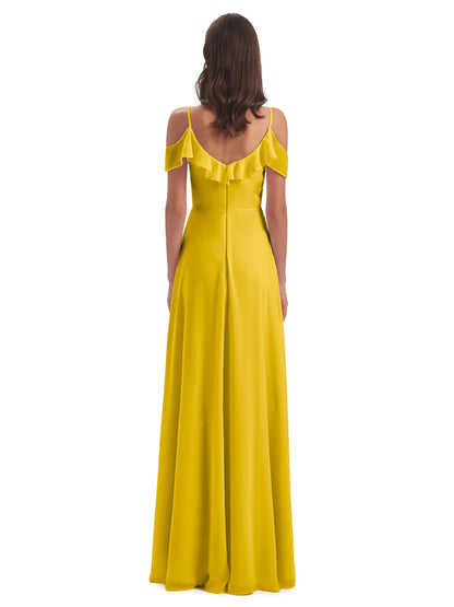 Penelope Sheath Off The Shoulder Long Bridesmaid Dresses
