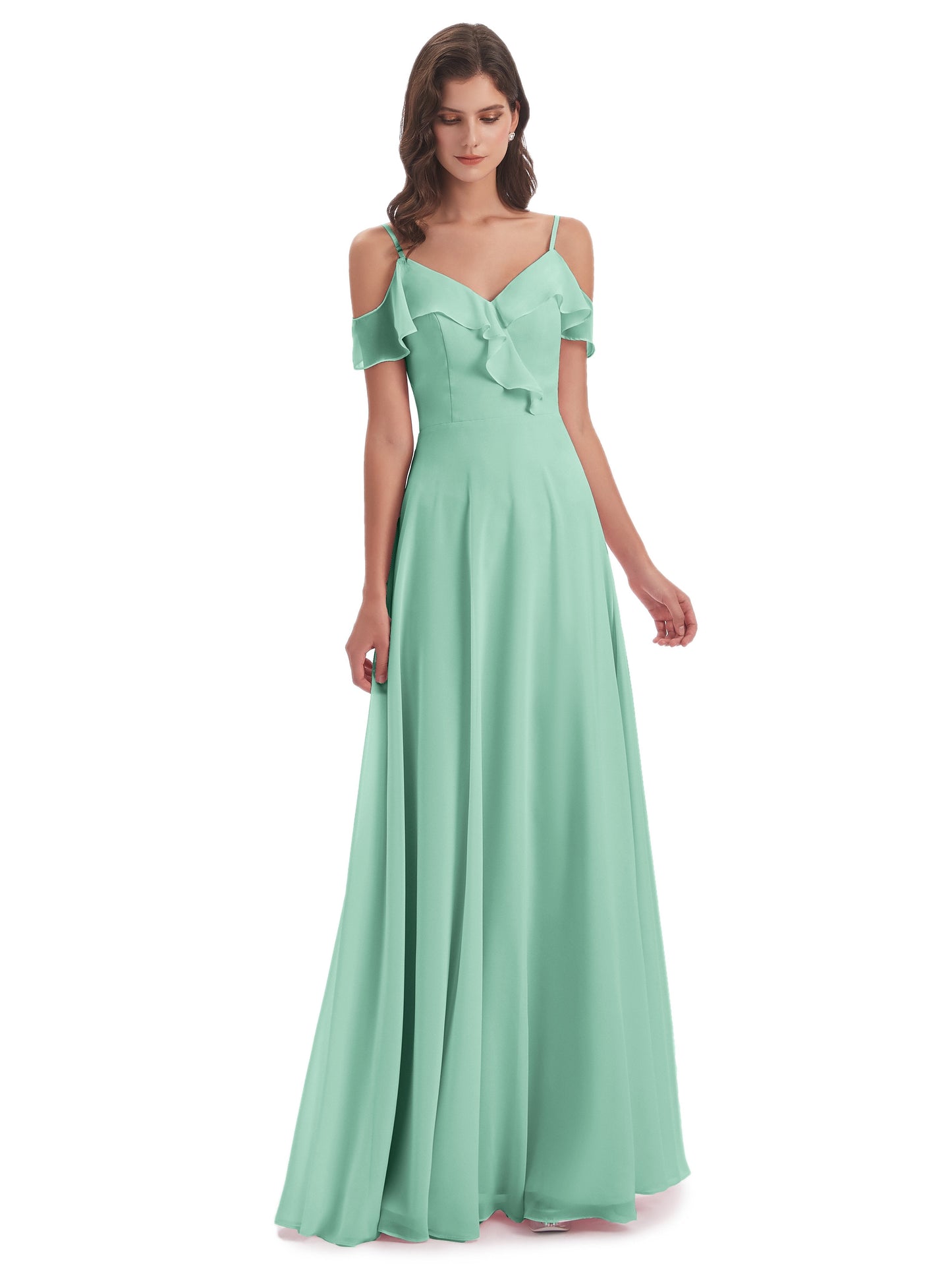 Penelope Sheath Off The Shoulder Long Bridesmaid Dresses