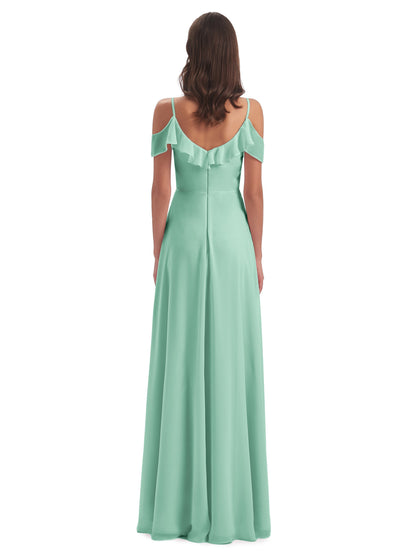 Penelope Sheath Off The Shoulder Long Bridesmaid Dresses