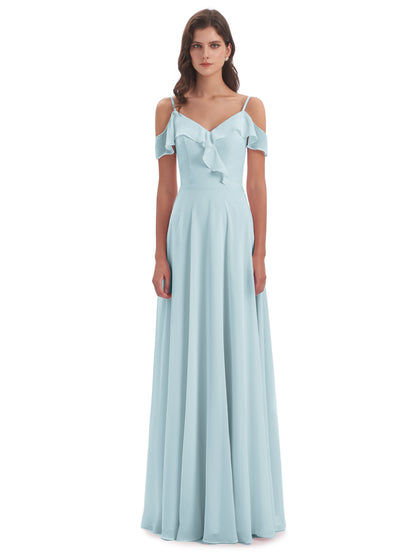 Penelope Sheath Off The Shoulder Long Bridesmaid Dresses