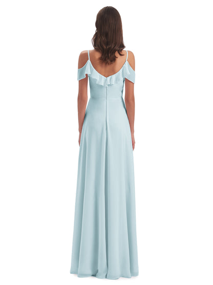 Penelope Sheath Off The Shoulder Long Bridesmaid Dresses