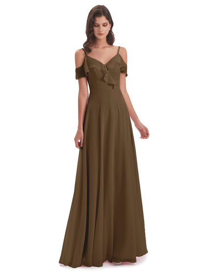 Penelope Sheath Off The Shoulder Long Bridesmaid Dresses