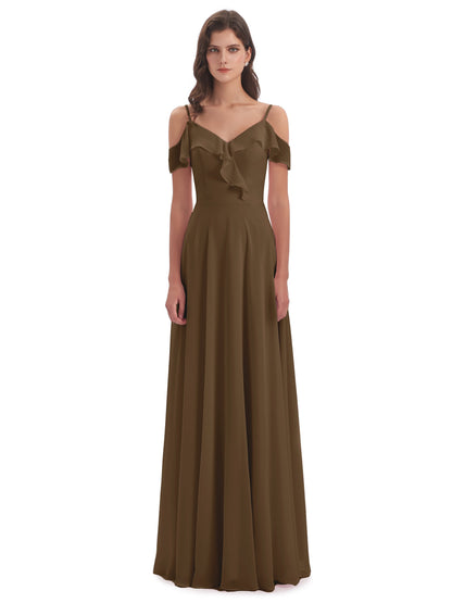 Penelope Sheath Off The Shoulder Long Bridesmaid Dresses