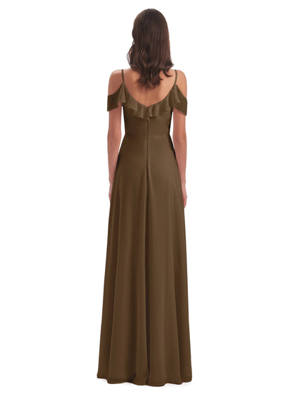 Penelope Sheath Off The Shoulder Long Bridesmaid Dresses