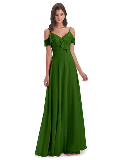 Penelope Sheath Off The Shoulder Long Bridesmaid Dresses
