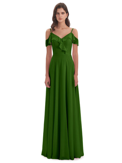 Penelope Sheath Off The Shoulder Long Bridesmaid Dresses