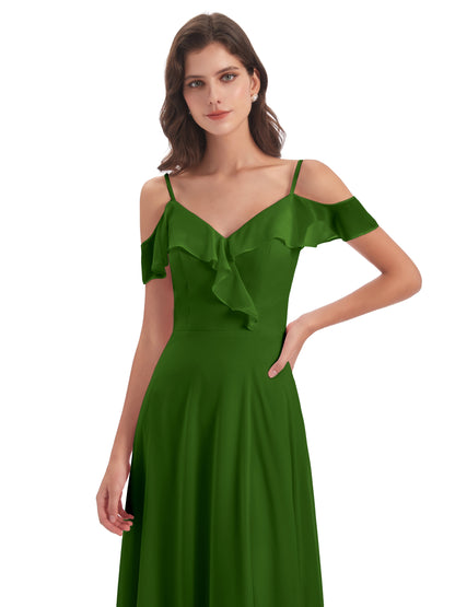 Penelope Sheath Off The Shoulder Long Bridesmaid Dresses