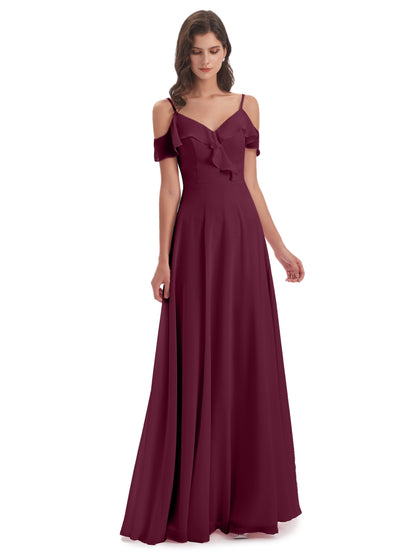 Penelope Sheath Off The Shoulder Long Bridesmaid Dresses
