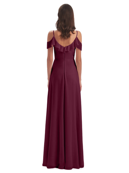 Penelope Sheath Off The Shoulder Long Bridesmaid Dresses