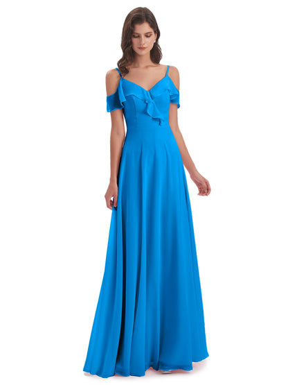 Penelope Sheath Off The Shoulder Long Bridesmaid Dresses