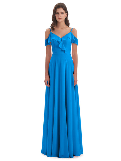 Penelope Sheath Off The Shoulder Long Bridesmaid Dresses