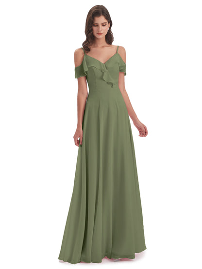 Penelope Sheath Off The Shoulder Long Bridesmaid Dresses