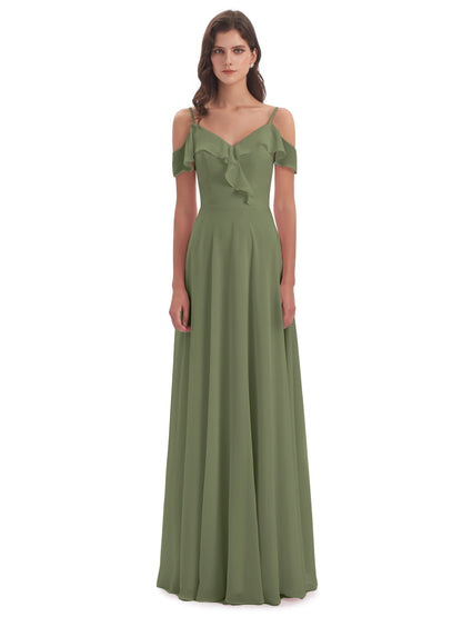 Penelope Sheath Off The Shoulder Long Bridesmaid Dresses