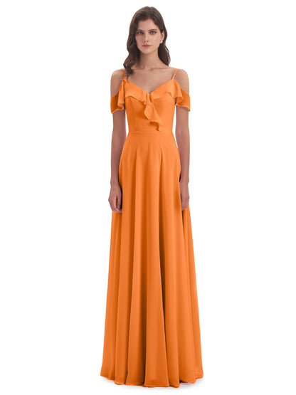 Penelope Sheath Off The Shoulder Long Bridesmaid Dresses