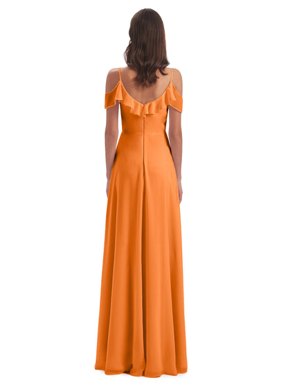 Penelope Sheath Off The Shoulder Long Bridesmaid Dresses