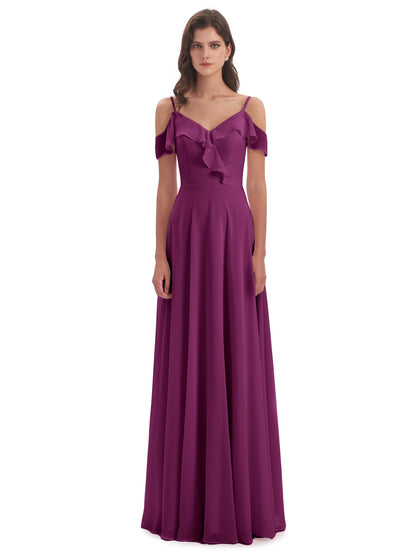 Penelope Sheath Off The Shoulder Long Bridesmaid Dresses